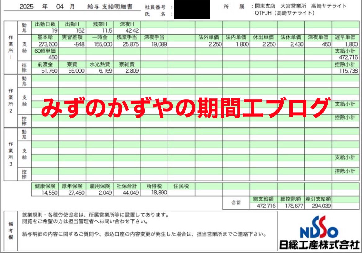 スバル派遣社員の評判と給料明細8枚&寮を公開【日総工産から入社祝い金