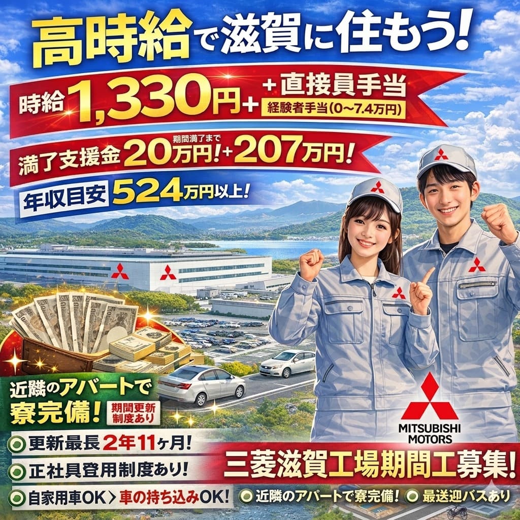 三菱滋賀工場の期間工求人の募集要項