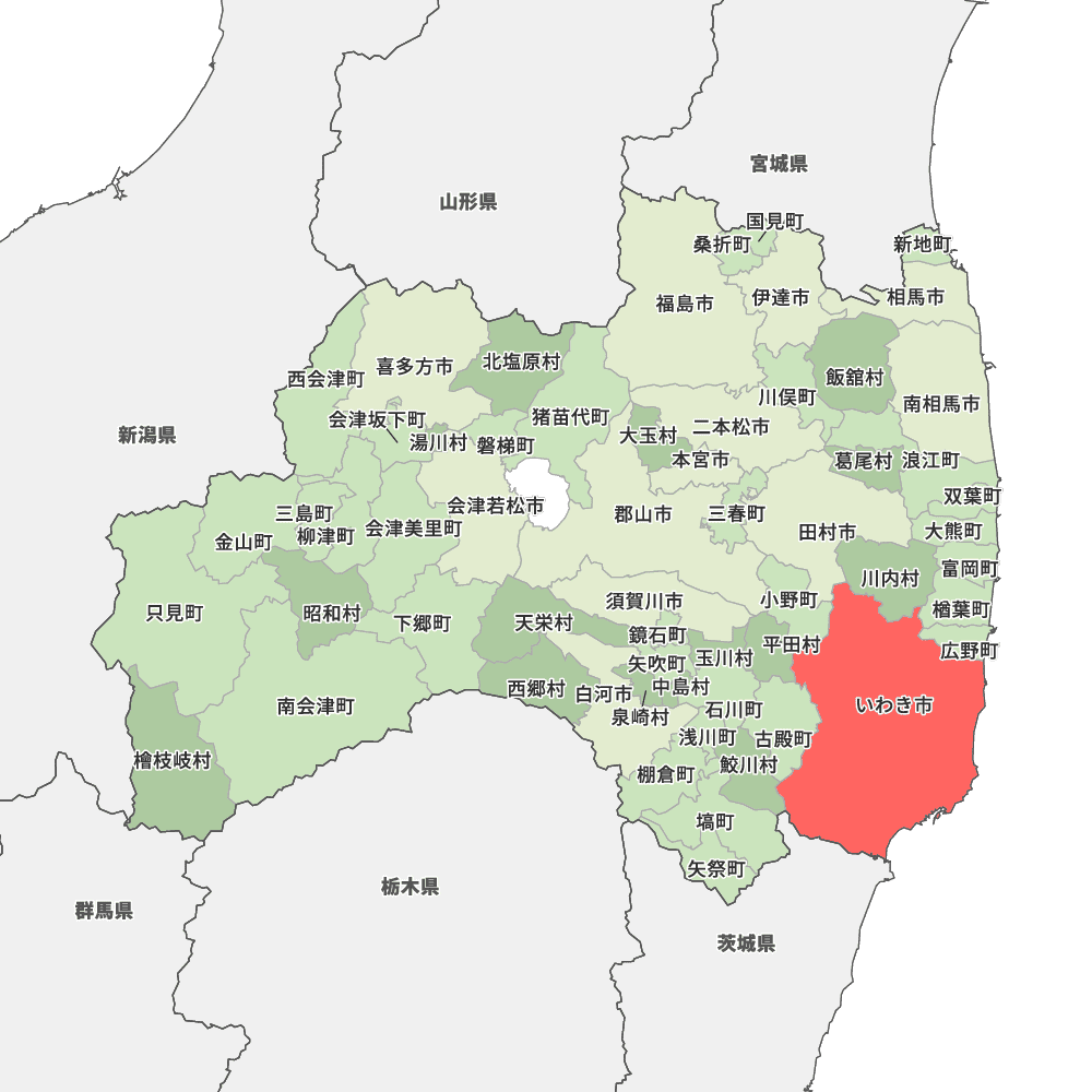福島県いわき市の地図